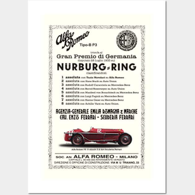 1935 German GP - Alfa Romeo Wall Art by AlexBook